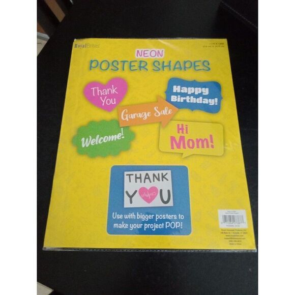 Neon Poster Board Shapes Pink Heart Orange Arrow 5 pcs Signs - Picture 4 of 4